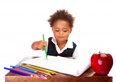 little boy writing